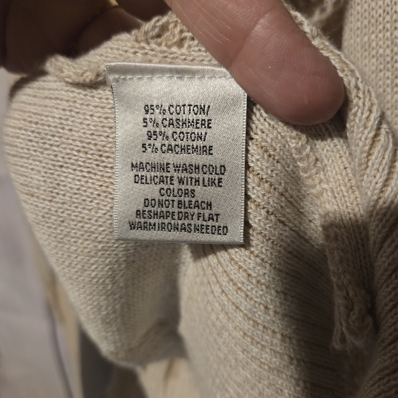 Caroline Grace Cream Knit Short Sleeve Open Cardigan Size Medium - Picture 5 of 6